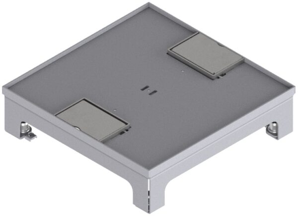 Produktbild UBD 217 053  -  Unterflur-Bodendose UBD 210 small inkl. Deckel, flach (SVZ), ohne Kante, 5mm Vertiefung und 2 Schnurauslässe